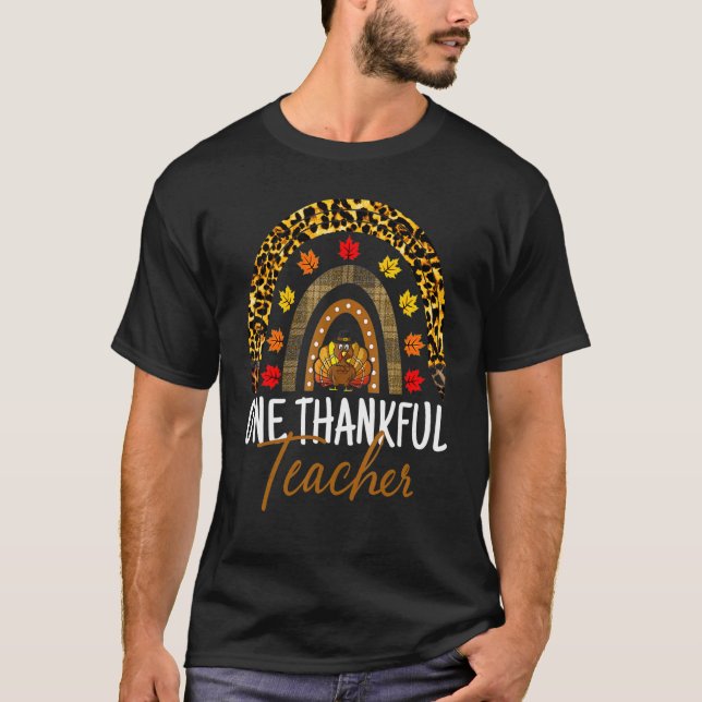Ein dankbarer Lehrer Erntedank Türkei Rainbow L T-Shirt (Vorderseite)