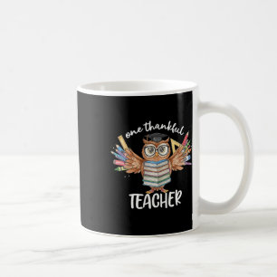 Ein dankbarer Lehrer Eule Erntedankfest für Männer Kaffeetasse