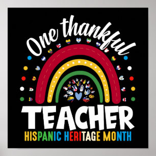 Ein dankbarer Lehrer Hispanic Heritage Monat Flagg Poster