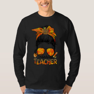 Ein dankbarer Lehrer Leopard Unordentlicher Dutt T T-Shirt