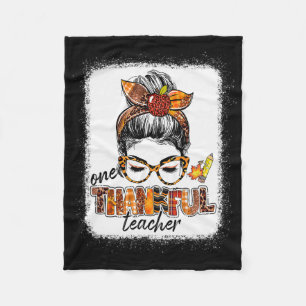 Ein dankbarer Lehrer Messy Bun Niedlicher Herbst H Fleecedecke