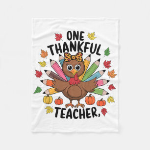 Ein dankbarer Lehrer Thanksgiving Truthahn Süßer K Fleecedecke