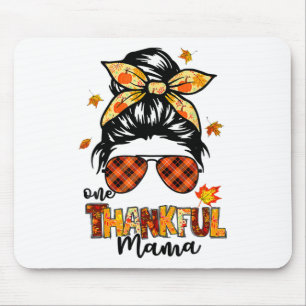 Ein dankbarer Mama Funny Messy Bun Herbst Herbst a Mousepad