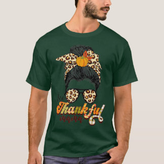 Ein dankbarer Mama Funny Messy Bun Herbst Herbst a T-Shirt