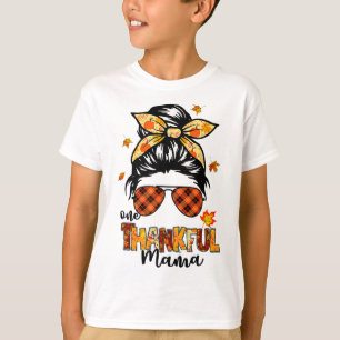 Ein dankbarer Mama Funny Messy Bun Herbst Herbst a T-Shirt