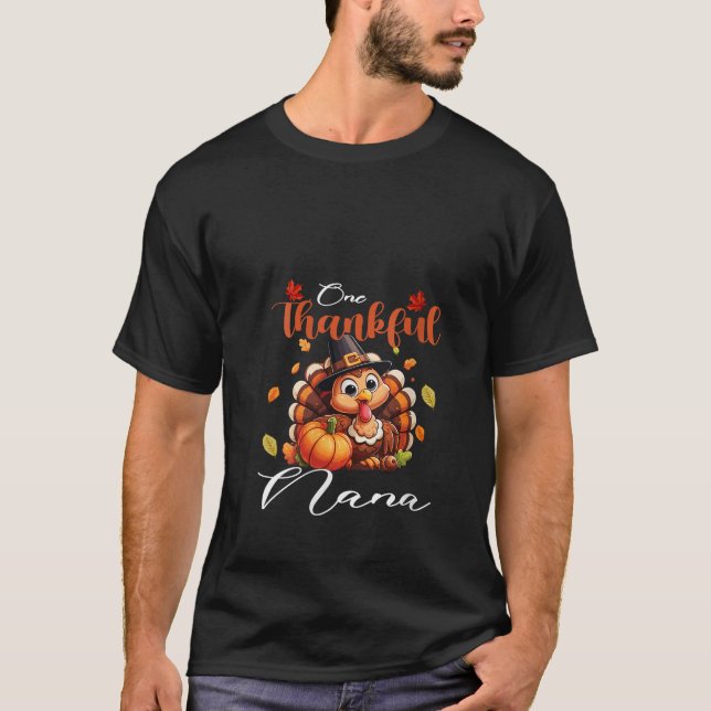 Ein dankbarer Nana Pumpkin Fall Herbst Danke T-Shirt (Vorderseite)