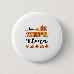 Ein dankbarer Nona Thanksgiving Truthahn Button