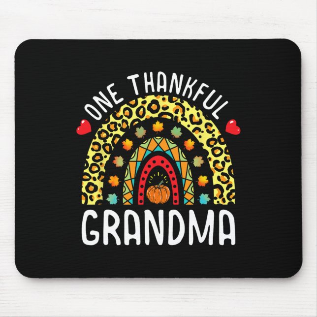 Ein dankbarer Oma-Erntedank Rainbow Leopard Mousepad (Vorne)