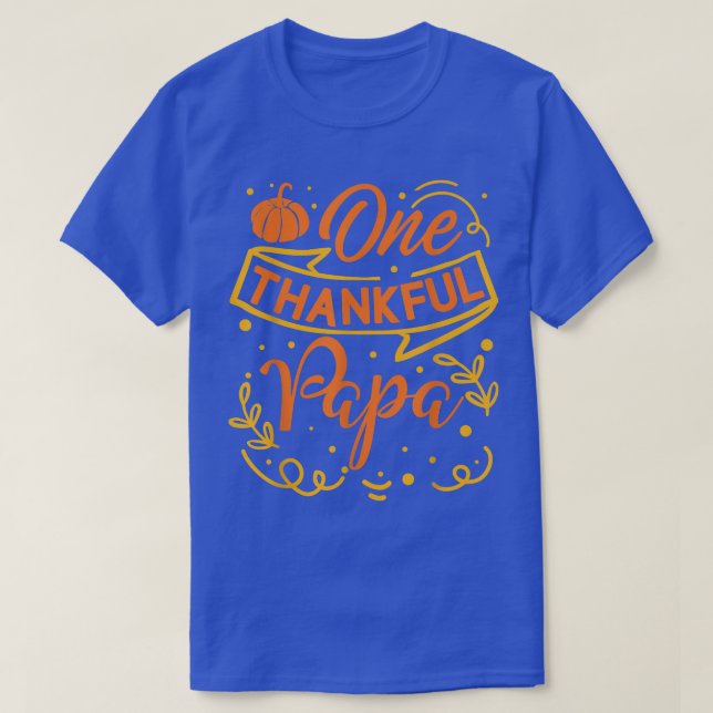 Ein dankbarer Papa Pumpkin Herbst Blätter Danke T-Shirt (Design vorne)