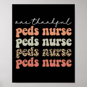 Ein dankbarer PEDS Nurse Autumn Tree Herbstlaubs T Poster