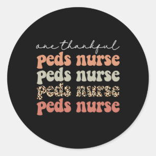 Ein dankbarer PEDS Nurse Autumn Tree Herbstlaubs T Runder Aufkleber