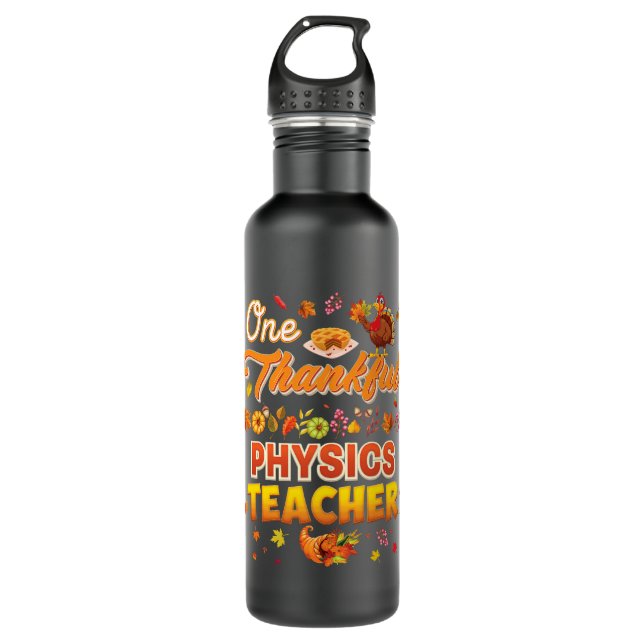Ein dankbarer Physiklehrer Türkei Erntedank G Edelstahlflasche (Vorderseite)
