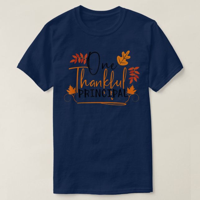 Ein dankbarer Schulleiter Fall Funny Thanksgiv T-Shirt (Design vorne)