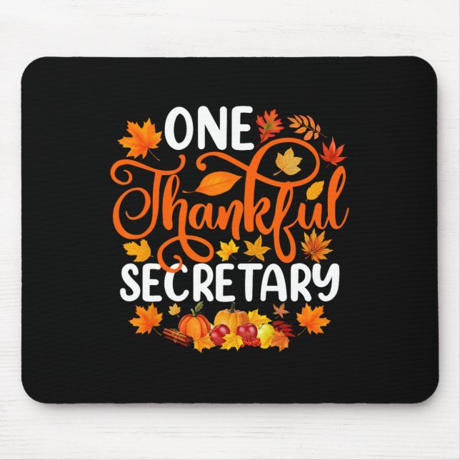 Ein dankbarer Sekretär Funny Fall Herbst Thanksgiv Mousepad (Vorne)