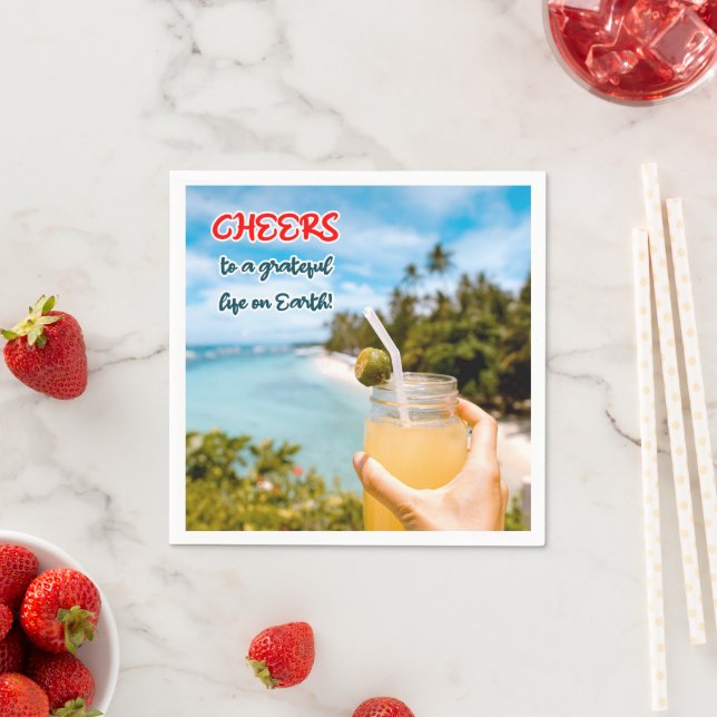 Ein dankbares Leben auf Erden Serviette (Beispiel)