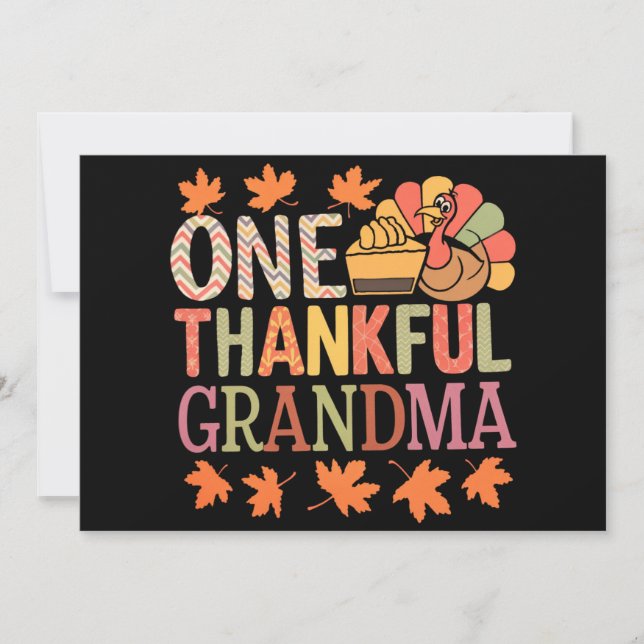 Ein dankenswerter Oma Nana Türkei Erntedank Day Einladung (Vorderseite)