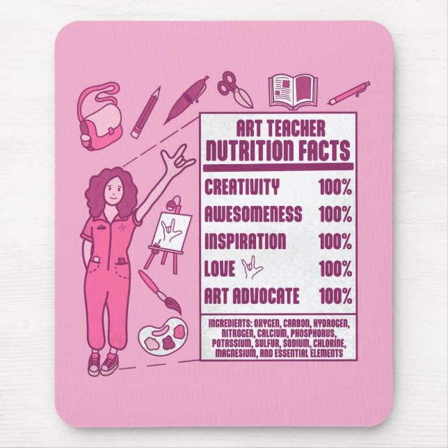 Ein Dankeschön an Kunstlehrer - Perfektes Geschenk Mousepad (Vorne)