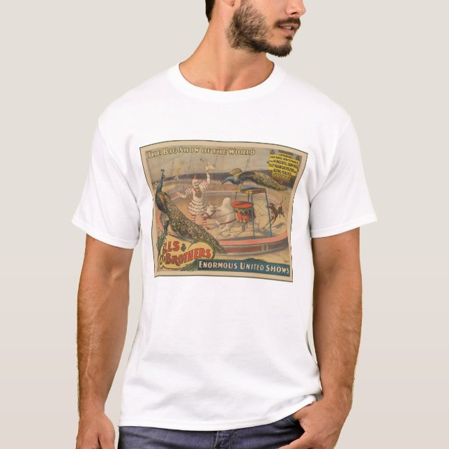 Ein Darstellender Zebu und Pfau mit Clowntrainer T-Shirt (Vorderseite)