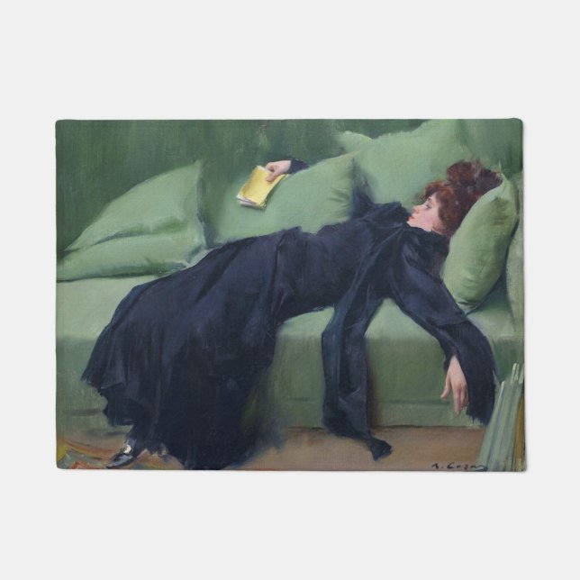 Ein dekadentes Mädchen - Ramon Casas Fußmatte (Vorderseite)