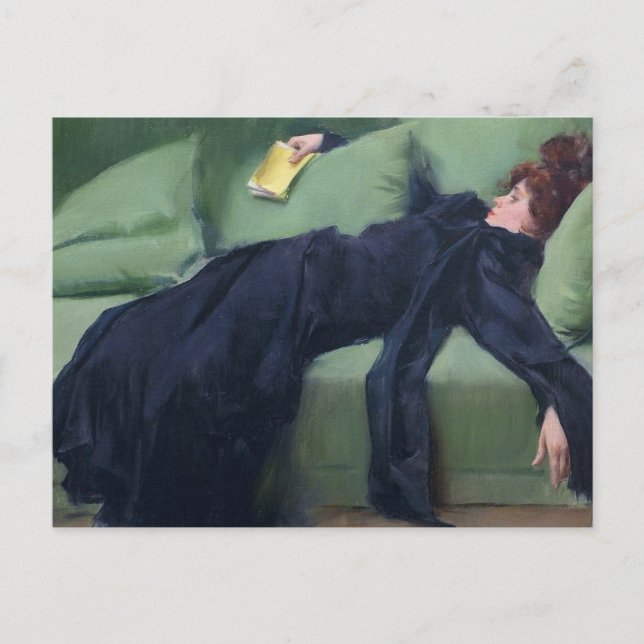 Ein dekadentes Mädchen - Ramon Casas Postkarte (Vorderseite)