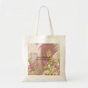 Ein dekoratives Blumenmuster, das sich durch lebha Tragetasche