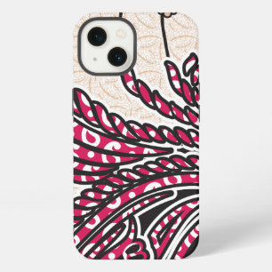 Ein dekoratives Paisley-Design mit lebendigem Rot iPhone Hülle