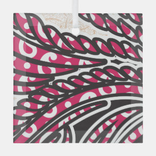 Ein dekoratives Paisley-Design mit lebendigem Rot Ornament Aus Glas