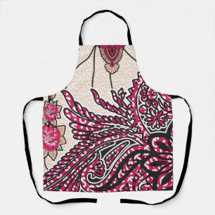 Ein dekoratives Paisley-Design mit lebendigem Rot Schürze