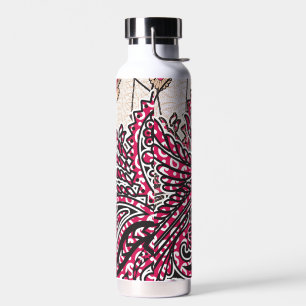 Ein dekoratives Paisley-Design mit lebendigem Rot Trinkflasche