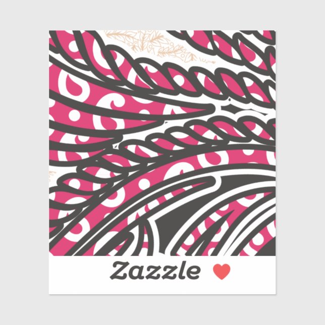 Ein dekoratives Paisley-Design mit lebhaftem Rot u Aufkleber (Blatt)