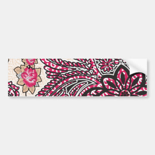 Ein dekoratives Paisley-Design mit lebhaftem Rot u Autoaufkleber