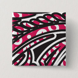 Ein dekoratives Paisley-Design mit lebhaftem Rot u Button