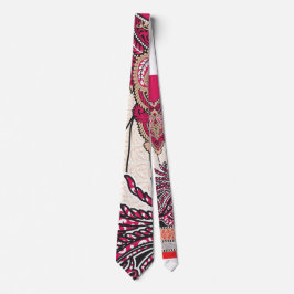 Ein dekoratives Paisley-Design mit lebhaftem Rot u Krawatte