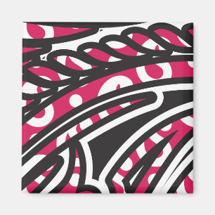 Ein dekoratives Paisley-Design mit lebhaftem Rot u Magnet