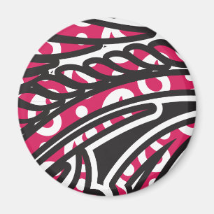 Ein dekoratives Paisley-Design mit lebhaftem Rot u Magnet