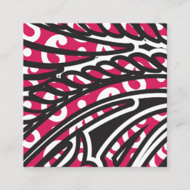 Ein dekoratives Paisley-Design mit lebhaftem Rot u Quadratische Visitenkarte