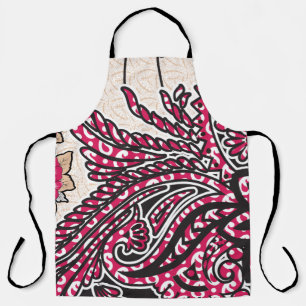 Ein dekoratives Paisley-Design mit lebhaftem Rot u Schürze