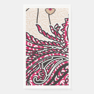 Ein dekoratives Paisley-Design mit lebhaftem Rot u Serviette