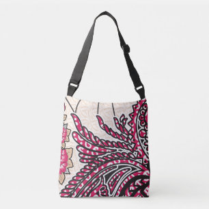 Ein dekoratives Paisley-Design mit lebhaftem Rot u Tragetaschen Mit Langen Trägern