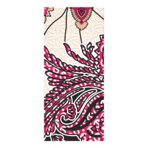 Ein dekoratives Paisley-Design mit lebhaftem Rot u Werbekarte