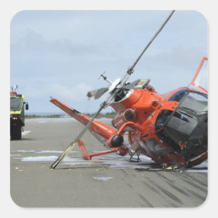 Ein Delphin-Hubschrauberabsturz der Quadratischer Aufkleber