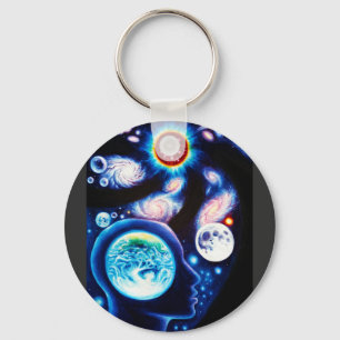 Ein Denker und seine Sicht auf das Universum Schlüsselanhänger