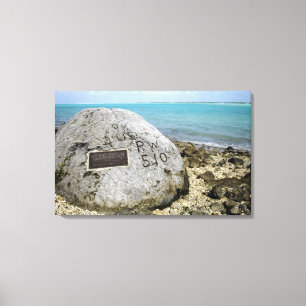 Ein Denkmal zu den Kriegsgefangen auf Wake Insel Leinwanddruck