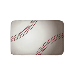 Ein Design eines Baseballs oder Softballs Badematte