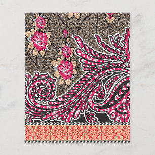 ein Design mit einem rosa und braunen Paisley-Must Flyer