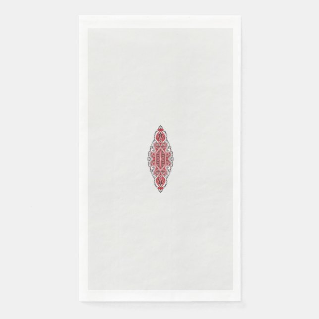 ein Design mit einem roten und weißen Muster Serviette (Vorderseite)