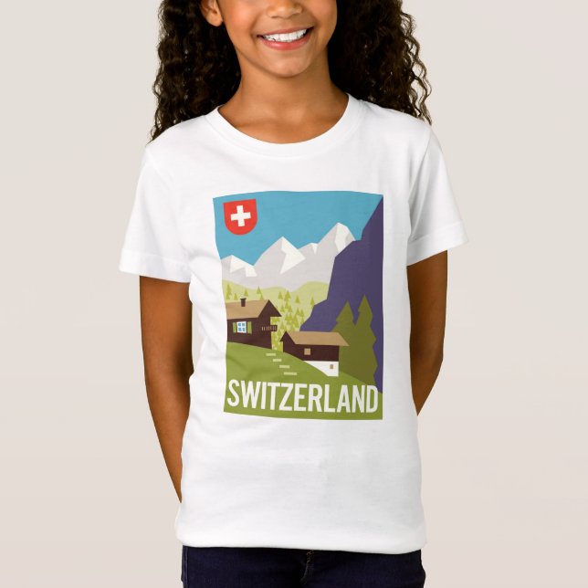 Ein Die Schweiz-Reise-Plakat T-Shirt (Vorderseite)
