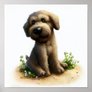 Ein digitales Bild eines Niedlichen irischen Wolfh Poster