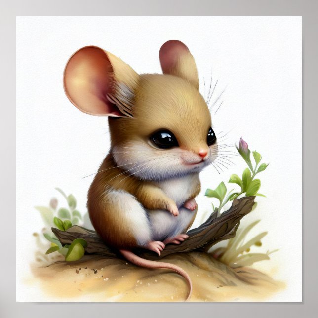 Ein digitales Bild eines Niedlichen Jerboa Poster (Vorne)