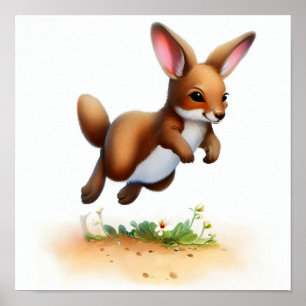 Ein digitales Bild eines Niedlichen Kangaroo Poster